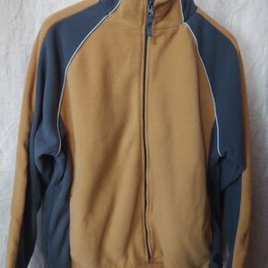 Woodlake Men's Yellow and Gray Fleece Sweater Size Large